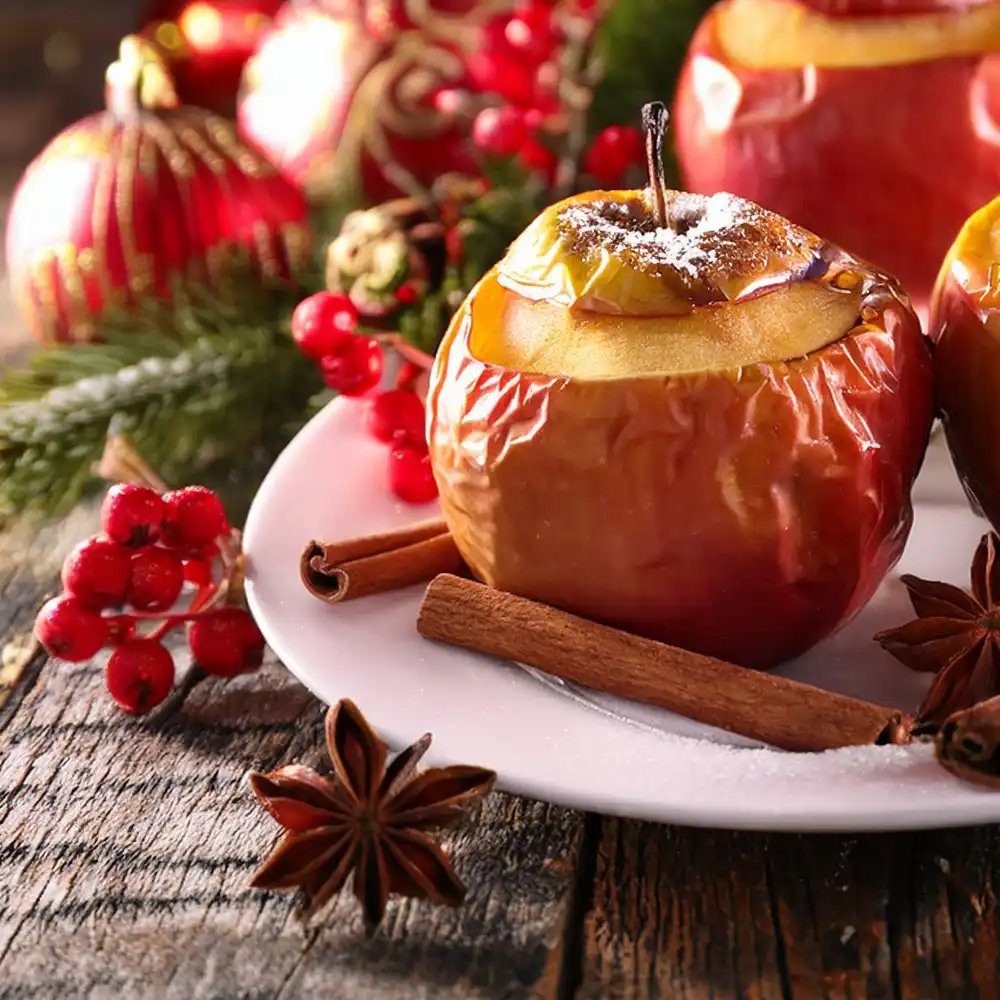 Bratapfel mit Preiselbeeren